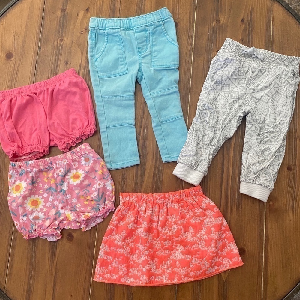 Toddler Girl 12 Month Bottoms 5pc Bundle
